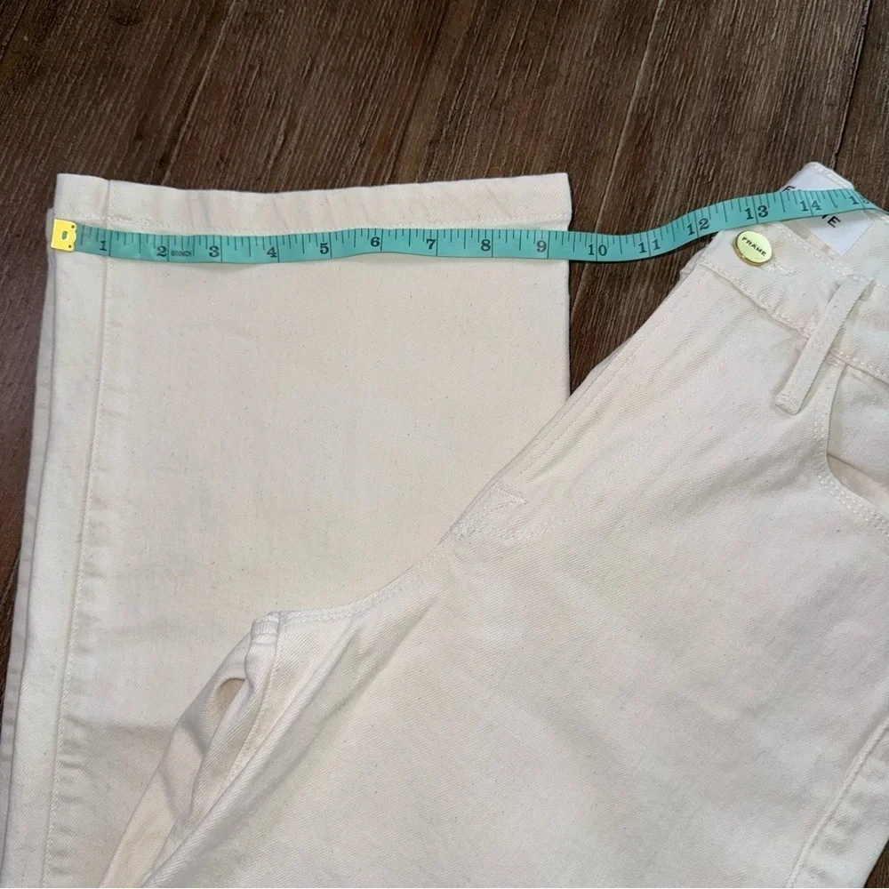 Frame Denim High Rise Ali wide leg Crop Jeans Cream